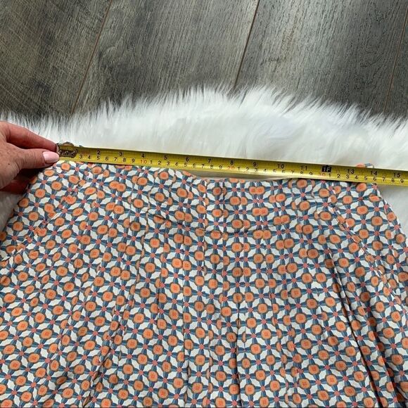 Promod French Designer Skirt Orange White Size 6 - Picture 7 of 9